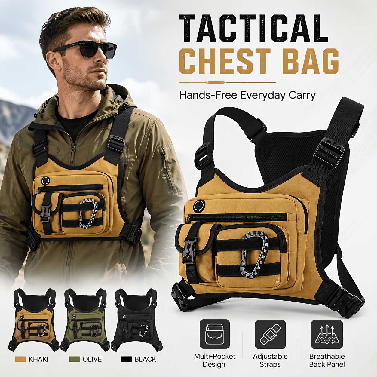 Cycling Hand Gear - Tactical Chest Vest Pack Multi-Pocket Sports
