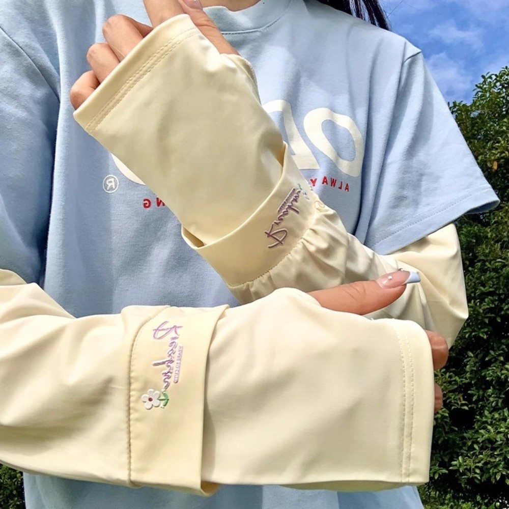 Flower Embroidered Long Ice Si - đánh giá và giá Cycling Glove