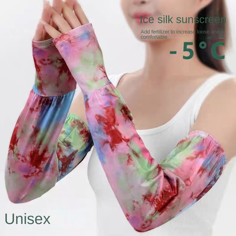 Tie Dyeing Long Ice Silk Sleev - đánh giá và giá Cycling Glove