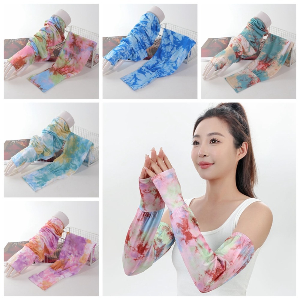 Tie Dyeing Long Ice Silk Sleev - đánh giá và giá Cycling Glove